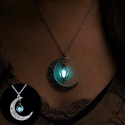 Glow At Night Moon Necklace