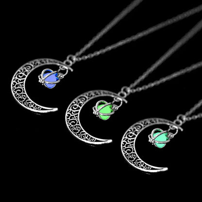 Glow At Night Moon Necklace