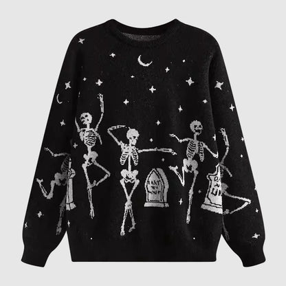 Black Halloween Skeleton Sweater