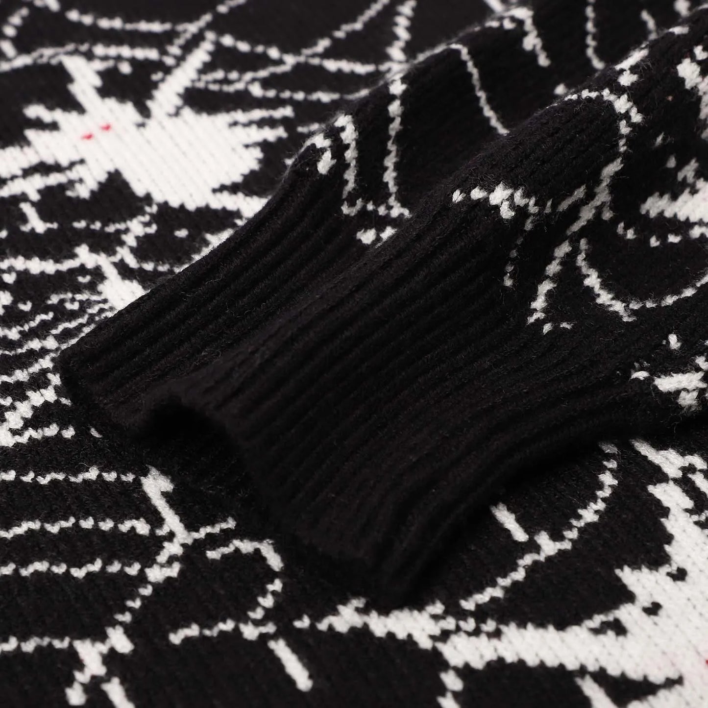 Black Jacquard Knitted Spider Sweater