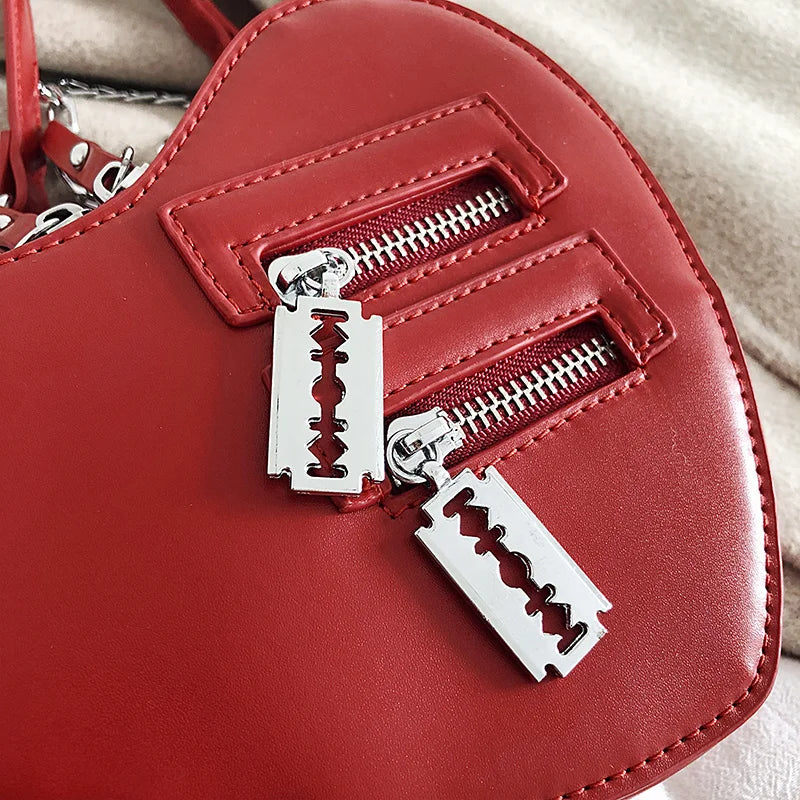 Heart Zipper Chain Crossbody Bags