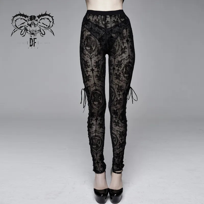 Gothic Skinny See-Through Lace Leggings