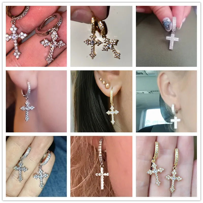 Cross-shape Dangle Earrings