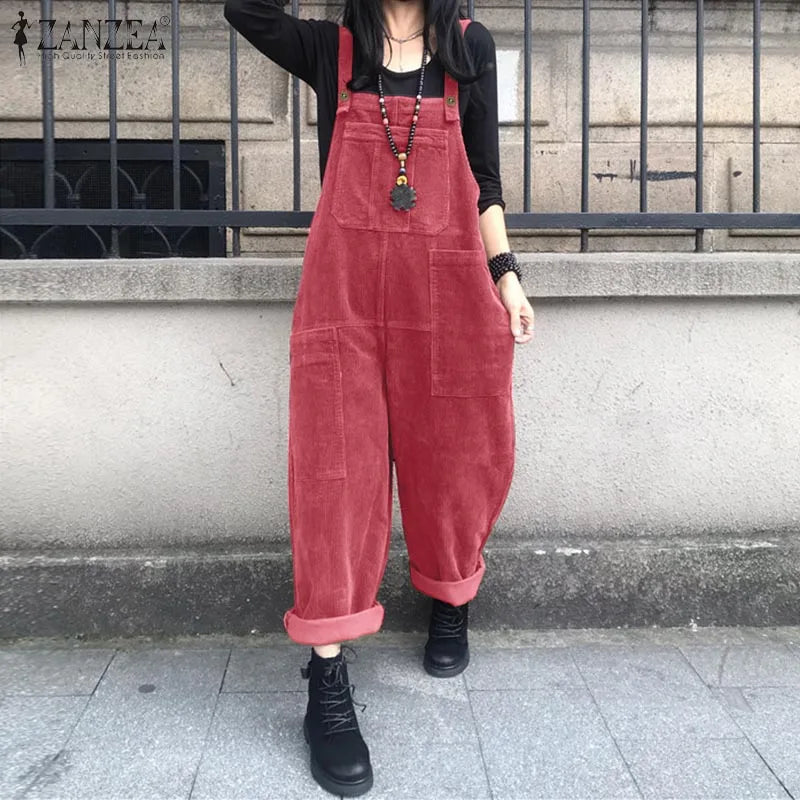 Wide Leg Corduroy Jumpsuits