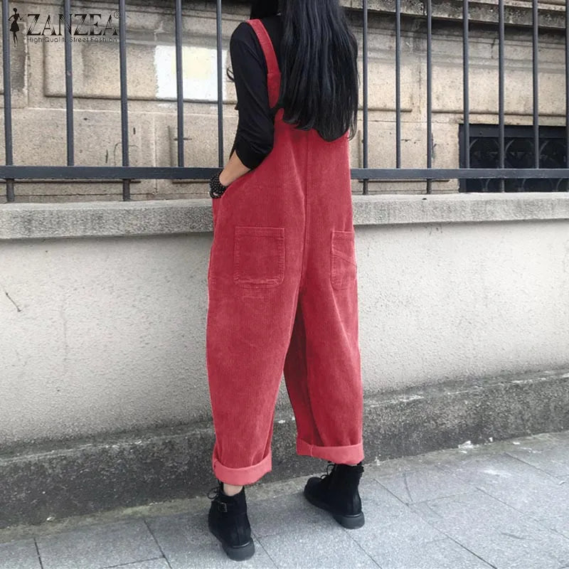 Wide Leg Corduroy Jumpsuits