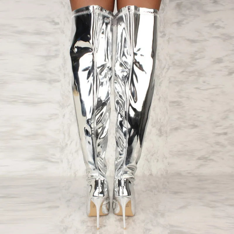 Sexy Patent Stiletto Boots