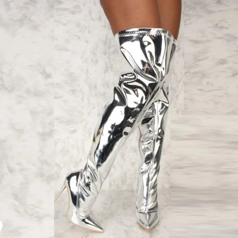 Sexy Patent Stiletto Boots