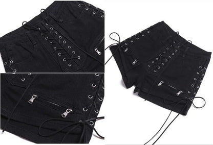 Lace Up High Wasted Shorts