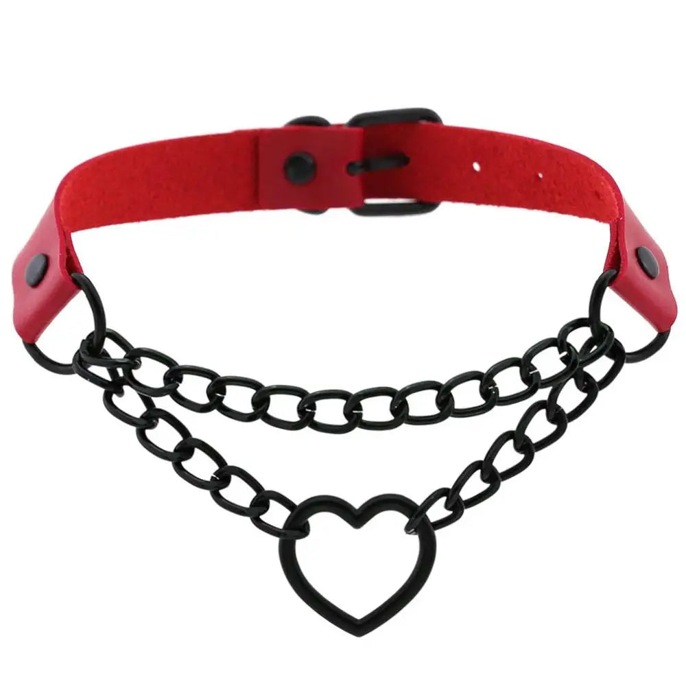 Heart Necklace Chokers With Chains