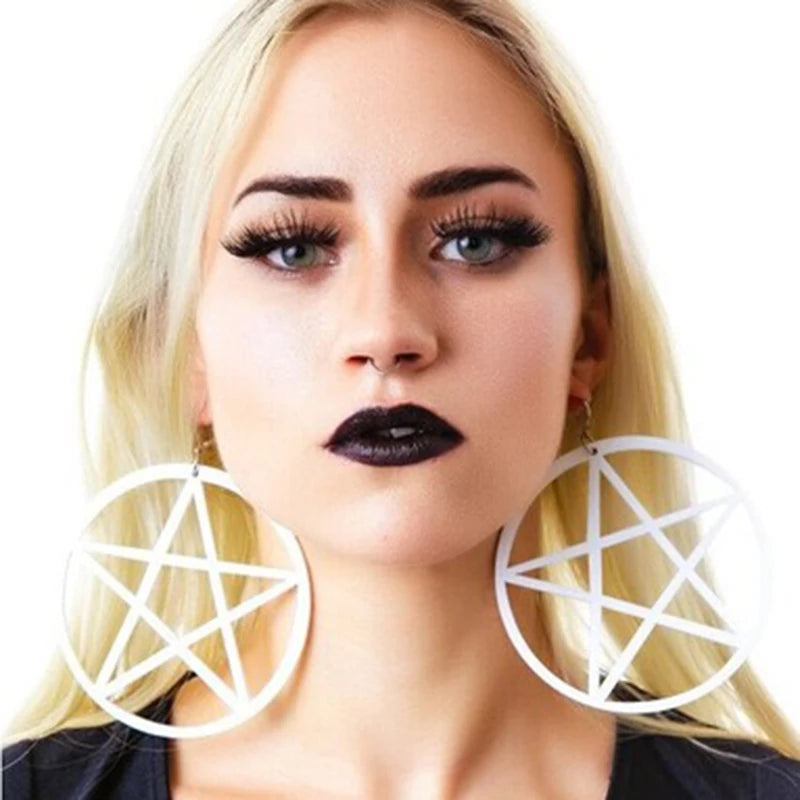 Oversized Pentagram Acrylic Earrings