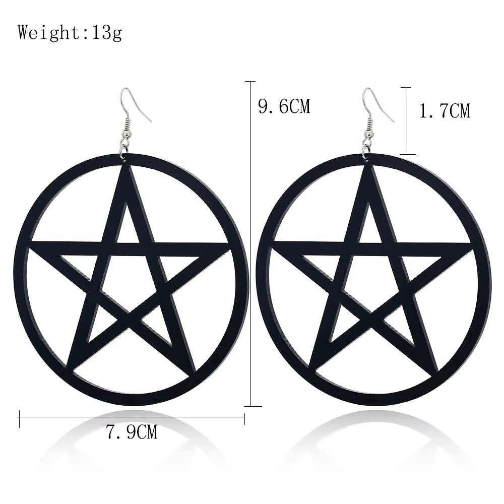 Oversized Pentagram Acrylic Earrings