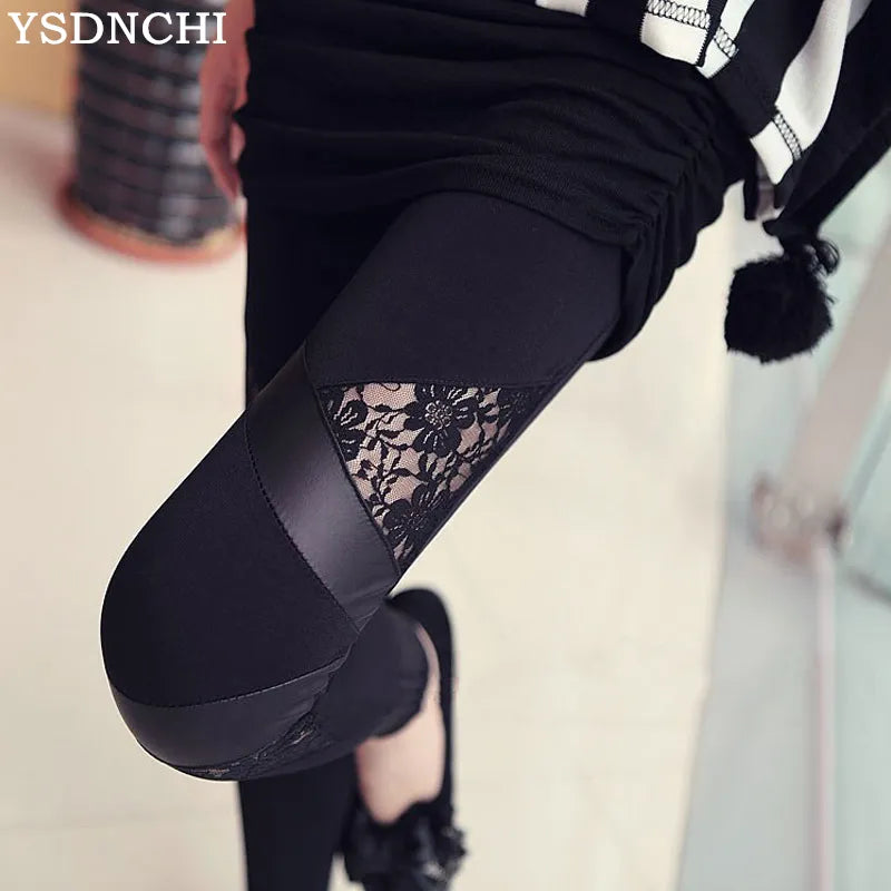 Ripped Bandage and Mesh Leggings