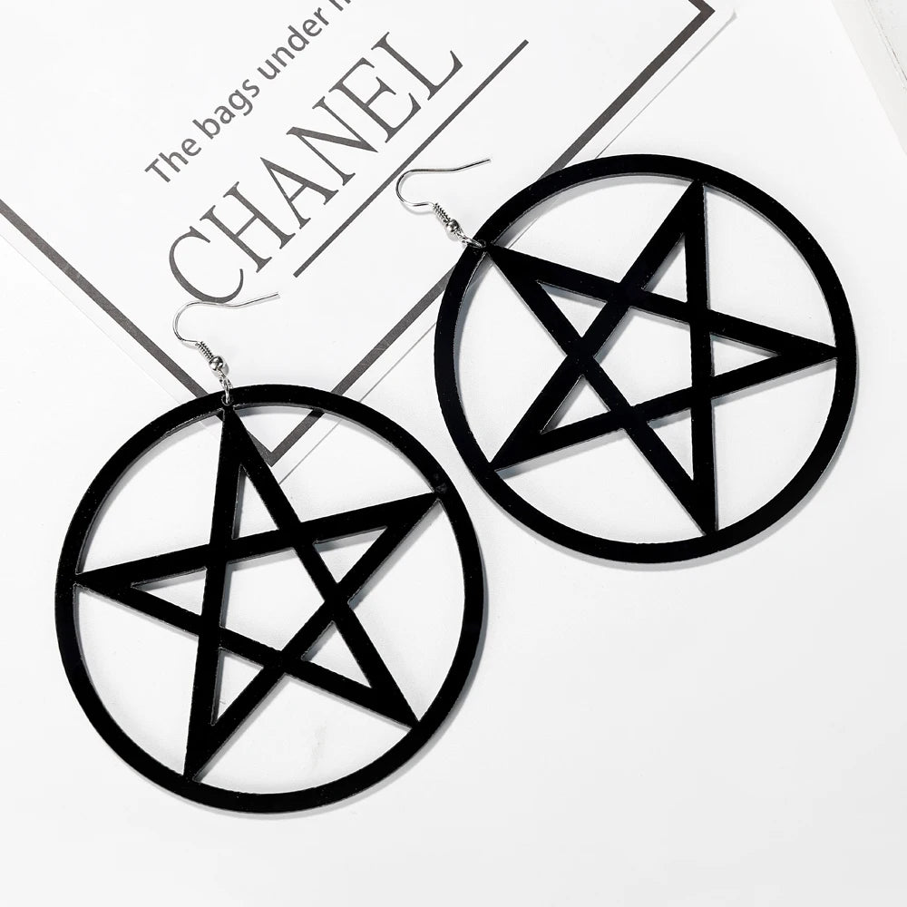 Oversized Pentagram Acrylic Earrings