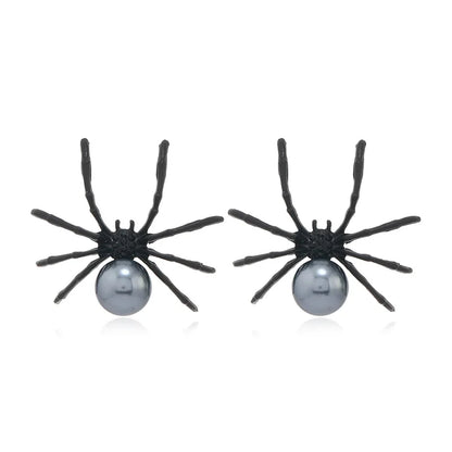 Halloween Black Spider Stud Earrings