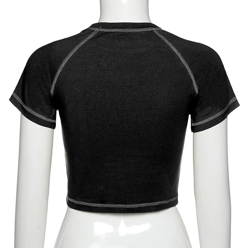 Gothic Anime Print Crop Top