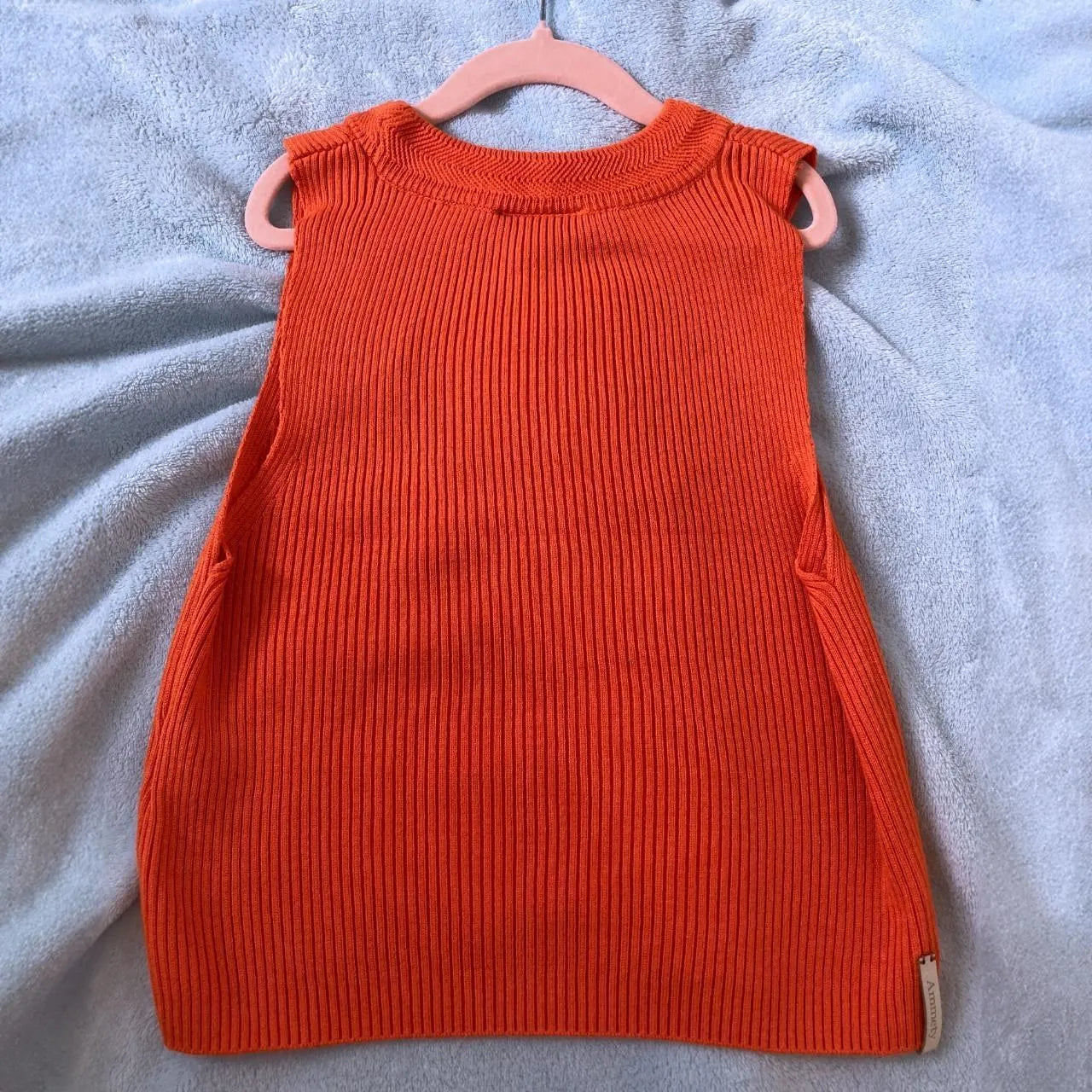 Knitted Orange Halloween Sleeveless Top