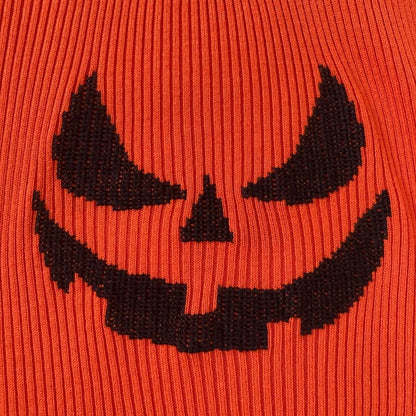 Knitted Orange Halloween Sleeveless Top