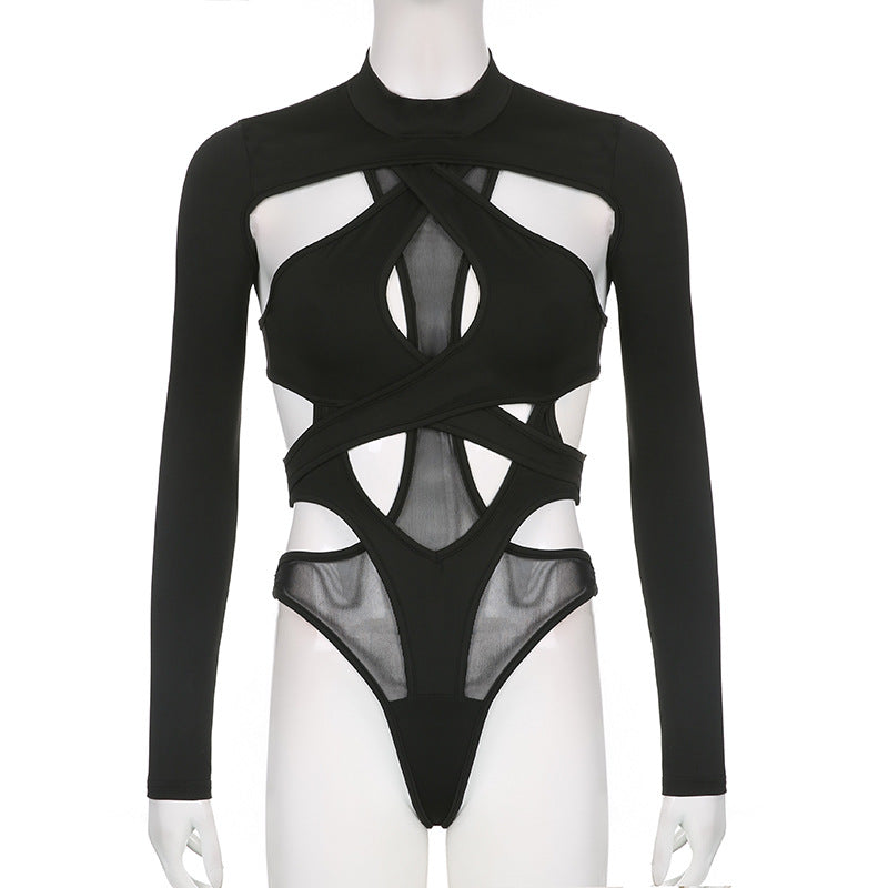 Black Cut Out Body Suit