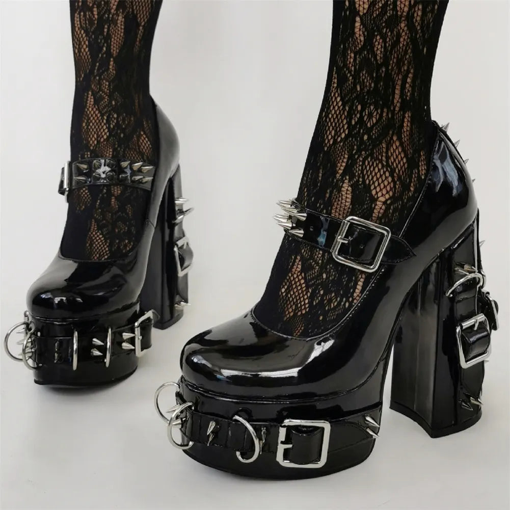 Gothic Buckle High Heels