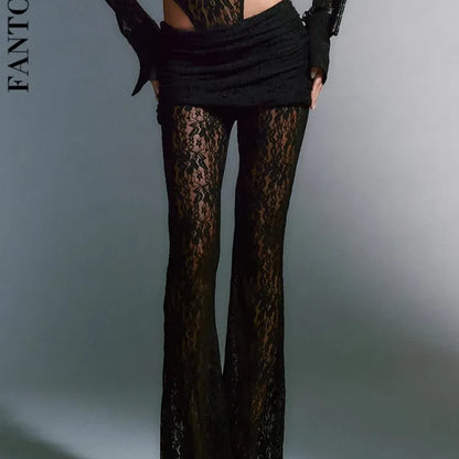 See Through Lace Women Pants