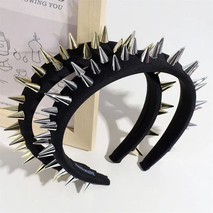 1pcs Black Goth Spike Headband