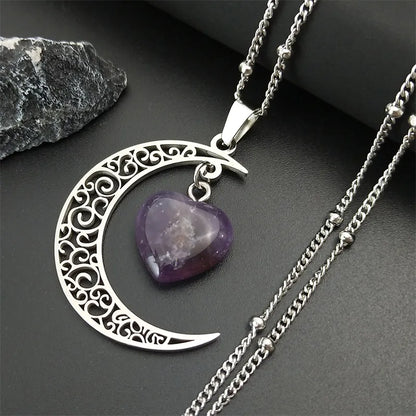 Purple Crescent Moon Necklaces