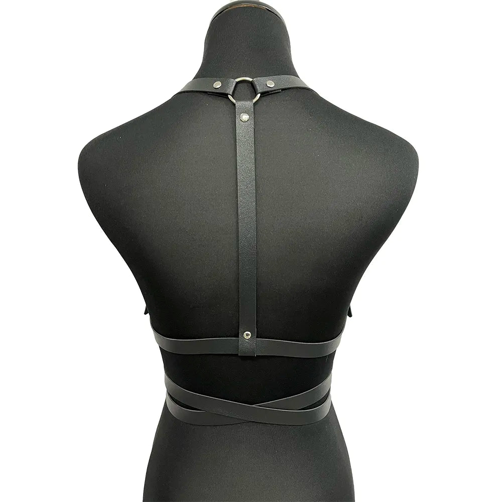 Adjustable Faux Leather Waist Straps Harness