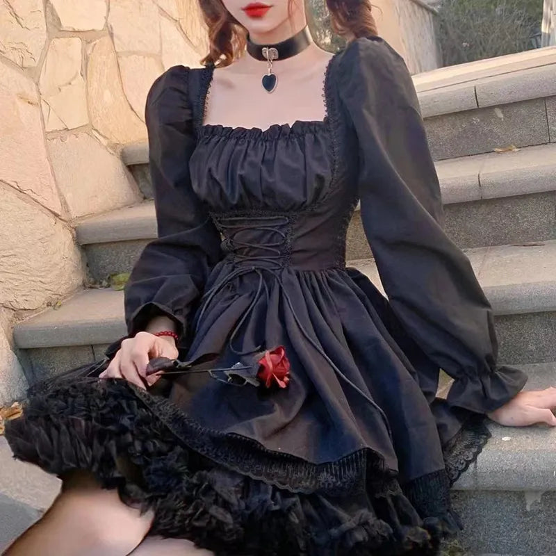 Lolita Puff Sleeve Goth Dresses