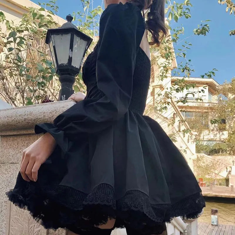 Lolita Puff Sleeve Goth Dresses