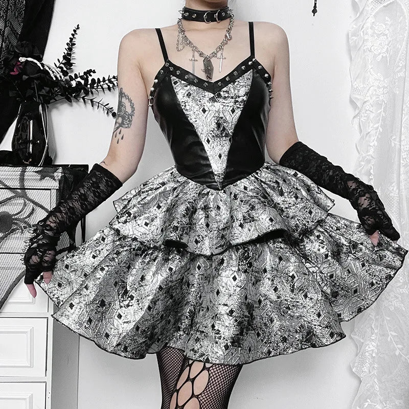 Silver Spaghetti Strap Lolita Dress