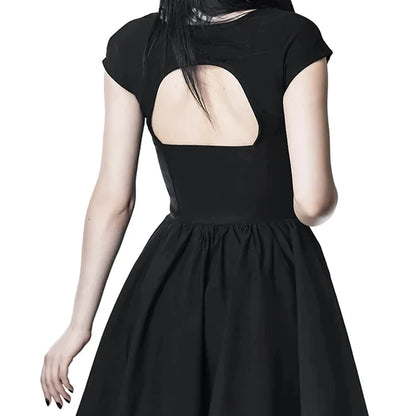 Black Bat Shape Short Sleeve Dress