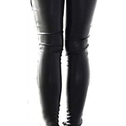 Faux Leather Lace Up Pants