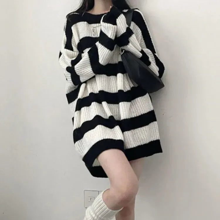 Gothic Knitted Stripes Sweater