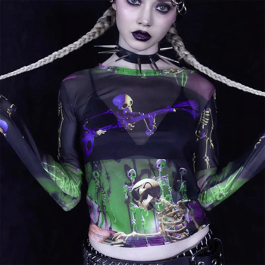 Goth Mesh See Through T-shirt