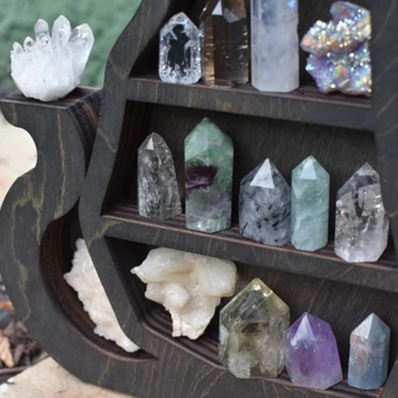 Wooden Crystal Display Shelfs