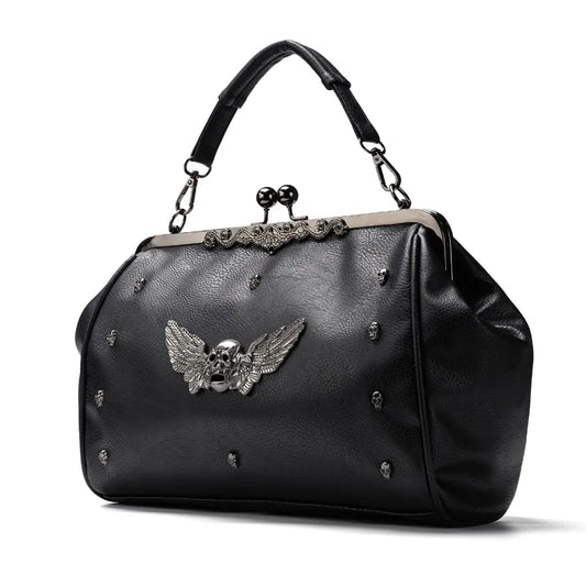 Black Skull Tote/Crossbody Bag