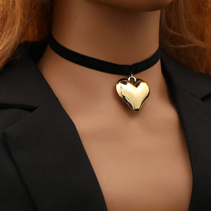 Big Heart Pendant Choker