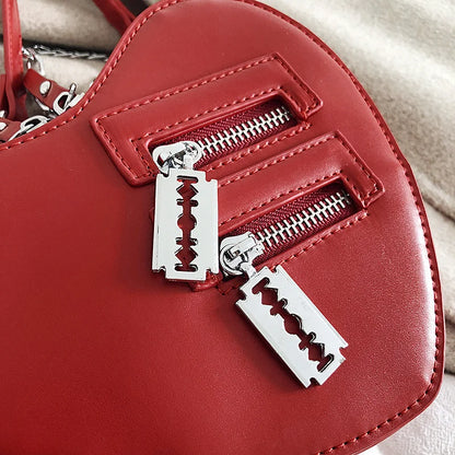 Heart Zipper Chain Crossbody Bags