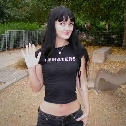 "Hi Hates" Gothic Crop Tops