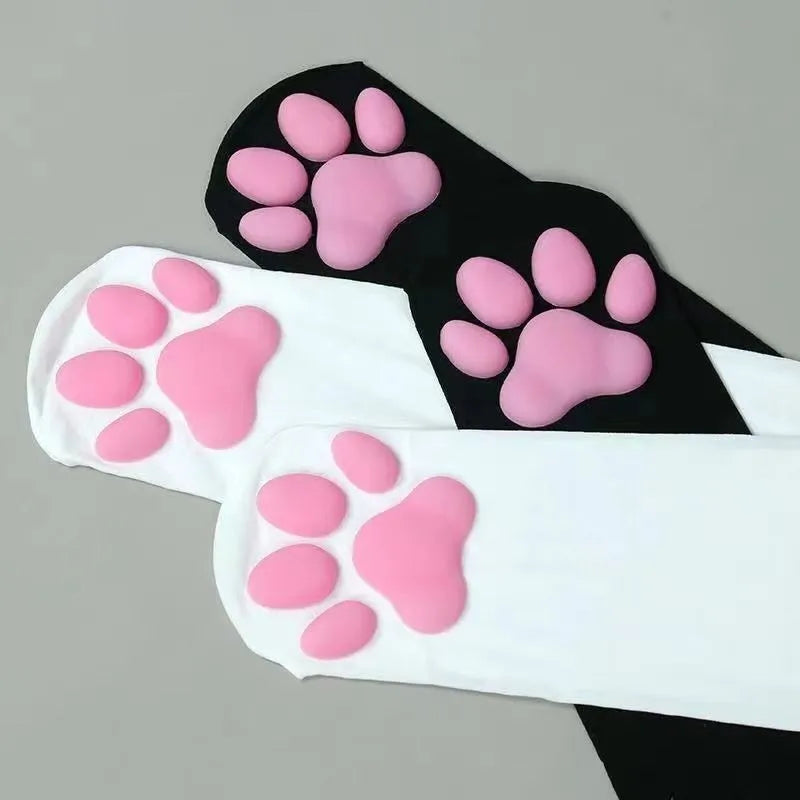 Cute 3D Cat Paw pad Thigh High Socks