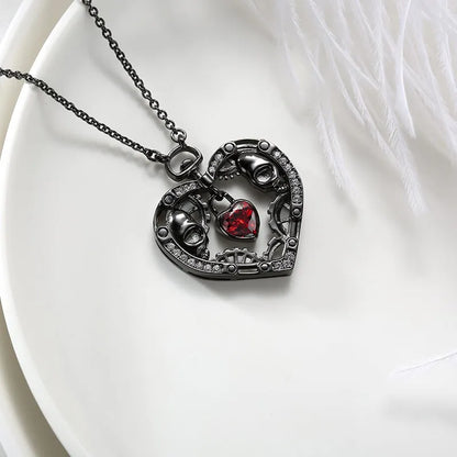 Skull Black Heart Pendants Necklaces