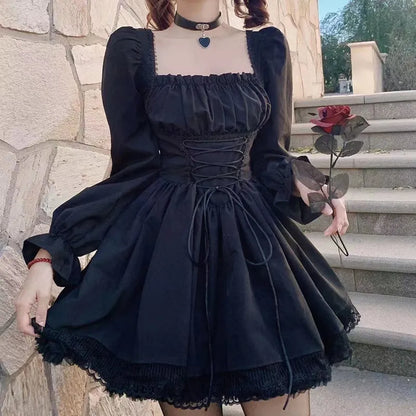 Lolita Puff Sleeve Goth Dresses