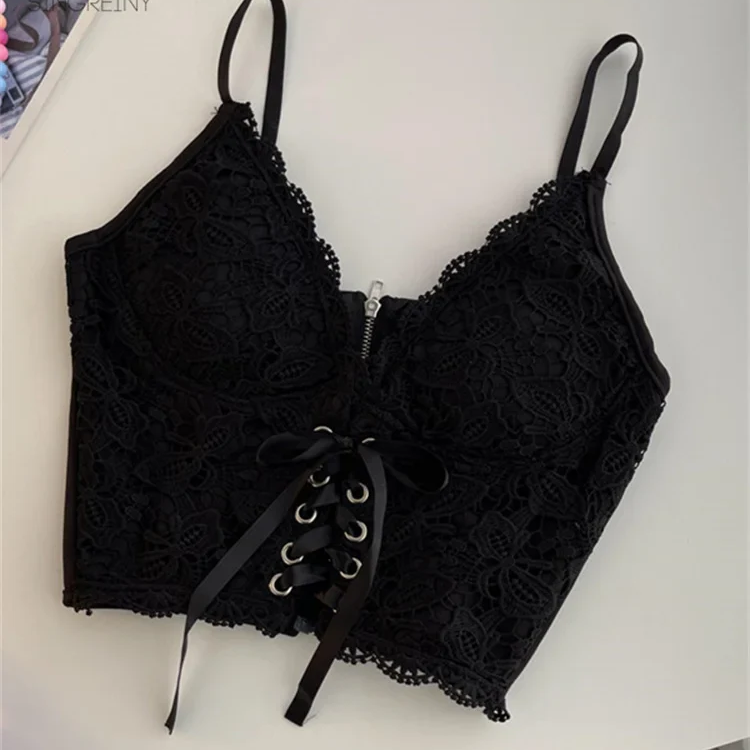 Sexy Lace Strap Crop Tops Camisole