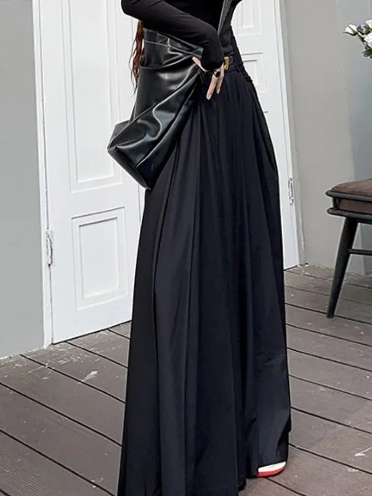 Pleated Floor Length Solid Skirts