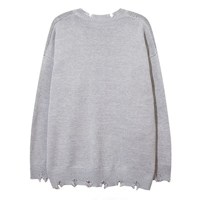 Jacquard Star Chain Hollow Out Pullovers Sweaters