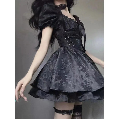 Gothic Black Mini Dress