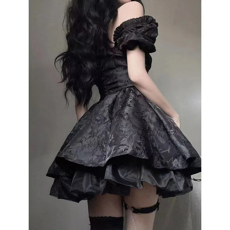 Gothic Black Mini Dress