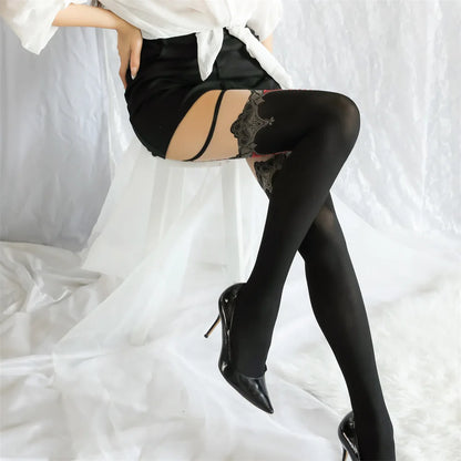 Sexy Black Thigh-high Silk Stockings