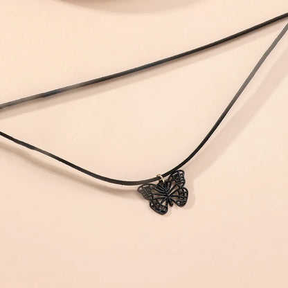 Vintage Black Velvet Butterfly Choker