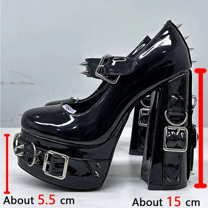 Gothic Buckle High Heels